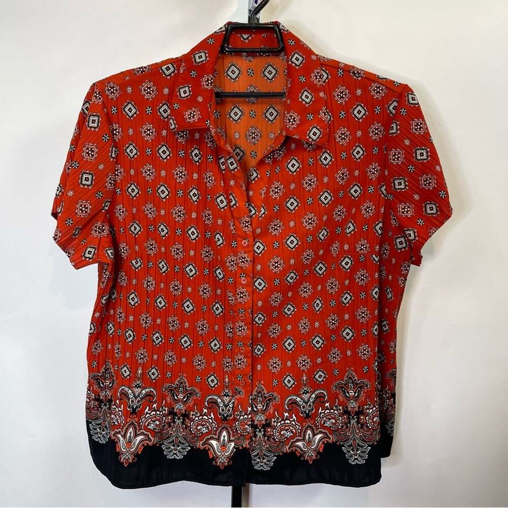 Unbrand Short Sleeve Burnt Orange Blouse Size 2XL Women’s